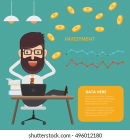 Businessman,employee concept design,clean vector