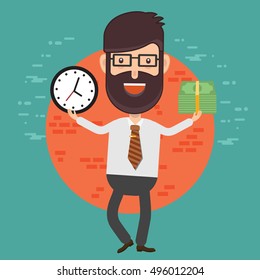 Businessman,employee concept design,clean vector