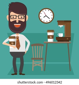 Businessman,employee concept design,clean vector