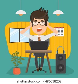 Businessman,employee concept design,clean vector