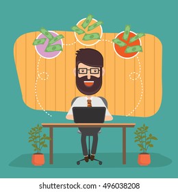 Businessman,employee concept design,clean vector