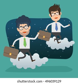 Businessman,employee concept design,clean vector