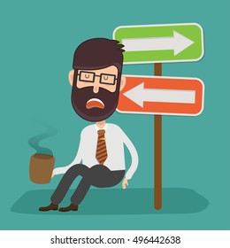 Businessman,employee concept design,clean vector
