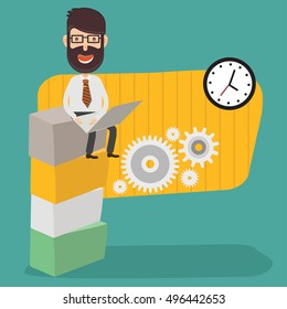 Businessman,employee concept design,clean vector