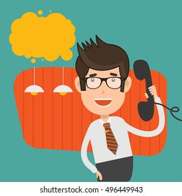 Businessman,employee concept design,clean vector