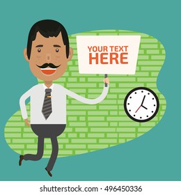 Businessman,employee concept design,clean vector