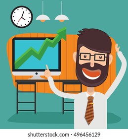 Businessman,employee concept design,clean vector