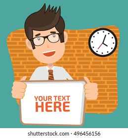 Businessman,employee concept design,clean vector