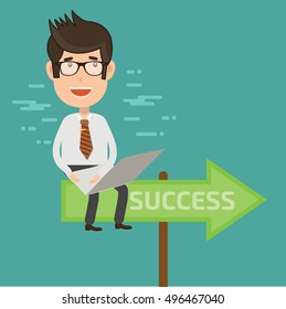 Businessman,employee concept design,clean vector