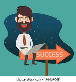 Businessman,employee concept design,clean vector