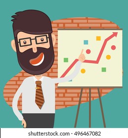 Businessman,employee concept design,clean vector