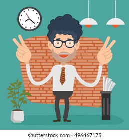 Businessman,employee concept design,clean vector