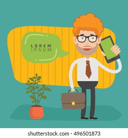 Businessman,employee concept design,clean vector