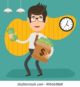 Businessman,employee concept design,clean vector