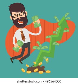 Businessman,employee concept design,clean vector