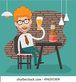 Businessman,employee concept design,clean vector