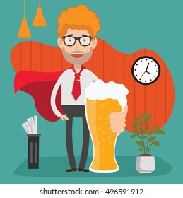 Businessman,employee concept design,clean vector