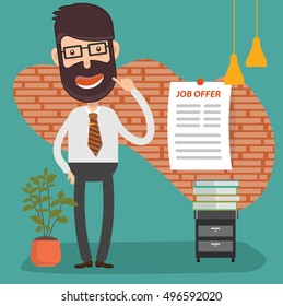 Businessman,employee concept design,clean vector 