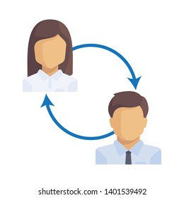 Businessman,Management  and network flat icon,symbol and vector,Can be used for web, print and mobile