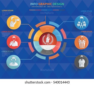 
Businessman,news info graphic design on clean background,vector