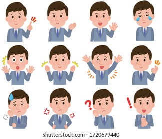 Businessman's Facial expression illustration set