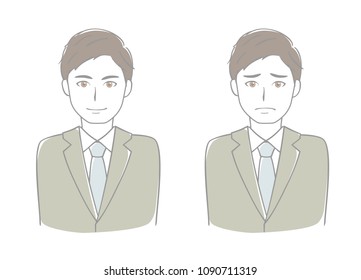 Businessman's facial expression set