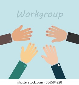 businessman's hands up