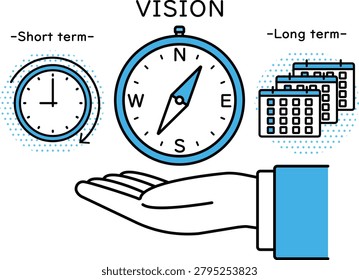 Businessman's hands holding compass