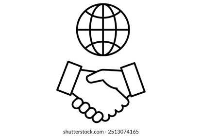 Businessman's handshake, business icon for target, goal attainment, and goal, Vector Illustration