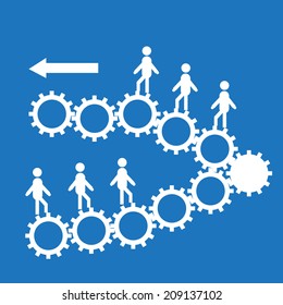 Businessmans in team work concept in vector format