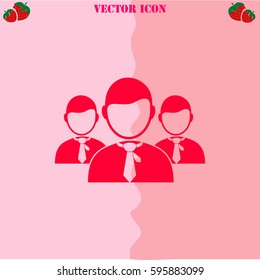 Businessmans vector  icon. Strawberry Background.