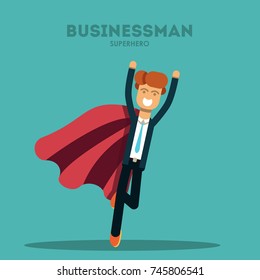 Businessman-superhero. Vector illustration.