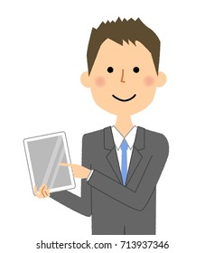 Businessman,Tablet