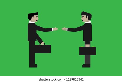 Businessmen are about to shake hands
