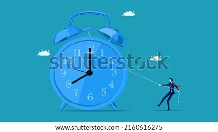 Businessmen adjust the new time value. business concept vector 