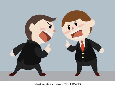 businessmen argue each other cartoon vector