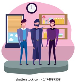 Businessmen avatar cartoon design vector illustration