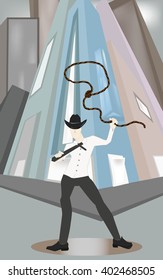 Businessmen become a cowboy