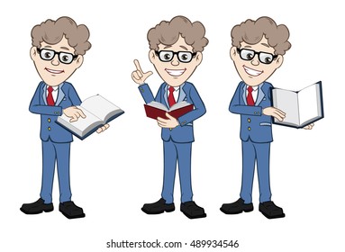 Businessmen with books