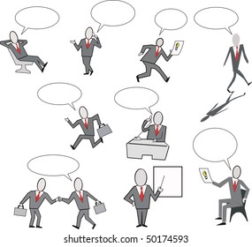 Businessmen bubble cartoon