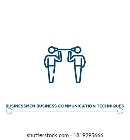 Businessmen Business Communication Technique Outline Vector Icon. Simple Element Illustration. Businessmen Business Communication Technique Outline Icon From Editable Business Concept.