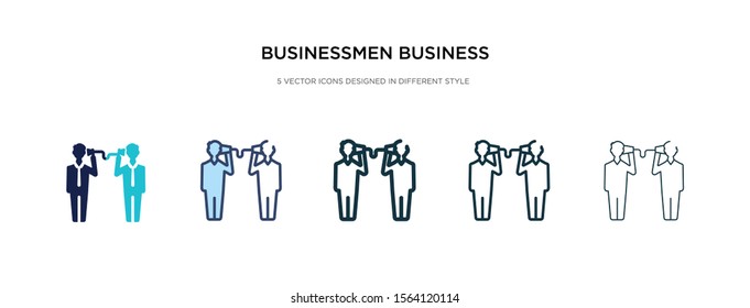 businessmen business communication techniques icon in different style vector illustration. two colored and black businessmen business communication techniques vector icons designed in filled,
