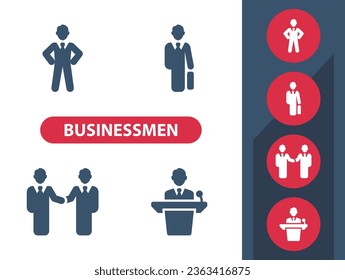 Businessmen - Business People - Businessman Icons. Politics, politician. Professional, pixel perfect vector icon