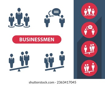 Businessmen - Business People - Businessman Icons. Job, Career, Politics, Politician. Professional, pixel perfect vector icon