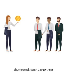 Businessmen and businesswoman design, Man woman business management corporate job occupation and worker theme Vector illustration