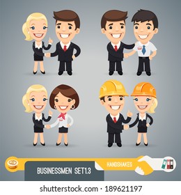 Businessmen Cartoon Characters Set1.3 In the EPS file, each element is grouped separately.