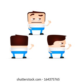 businessmen cartoon different position