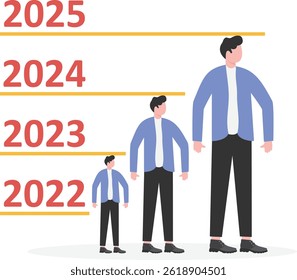 businessmen climbing in books, business concept