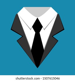 Businessmen clothes icon. Jacket, shirt, tie. Vector illstration. EPS 10