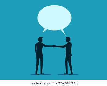 Businessmen and colleagues have the same idea. Effective communication to brainstorm and negotiate successfully